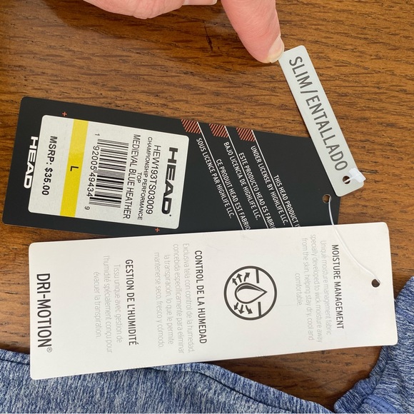 Head Dri Fit Tee Shirt size Slim Large Blue - Picture 11 of 16